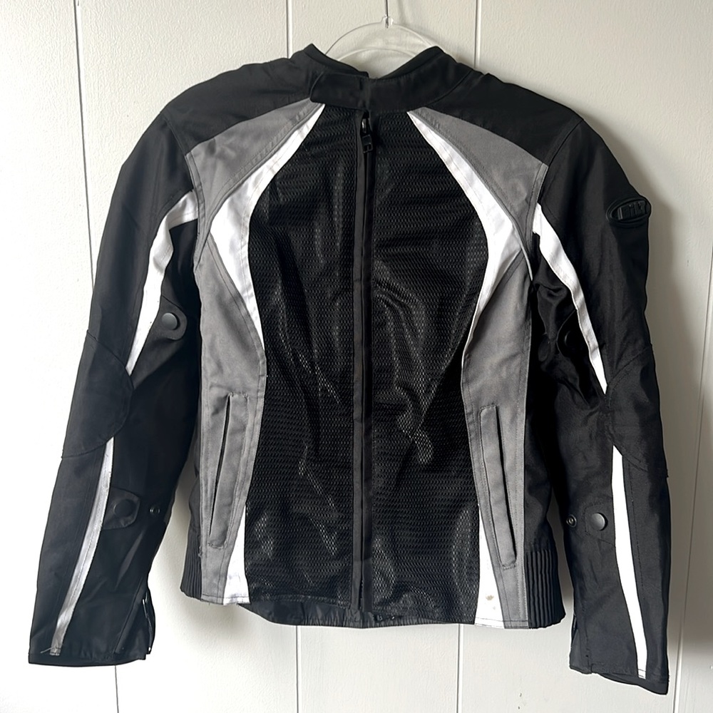 BILT BLM 2 WOMEN'S BLACK POLYESTER BIKER JACKET BANDED COLLAR ZIP-UP SIZE XS